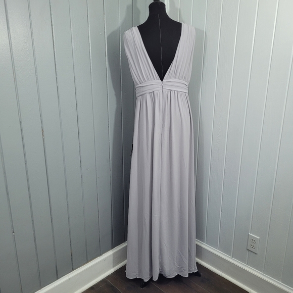 Lulu's Heavenly Hues Women's XL Light Grey Maxi Dress Bridesmaid Party Prom - Picture 6 of 15
